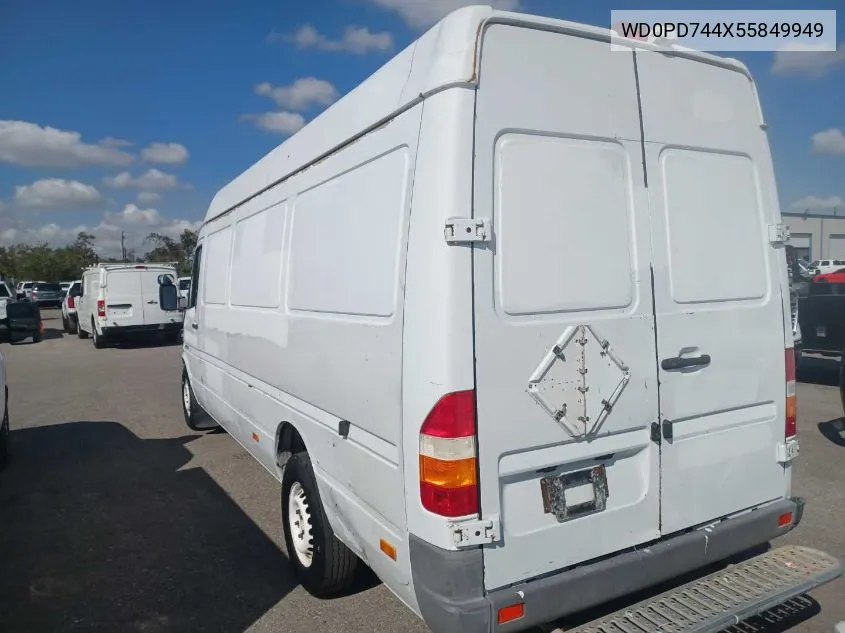 2005 Dodge Sprinter Van 2500 Shc VIN: WD0PD744X55849949 Lot: 40730151