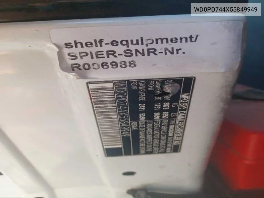 WD0PD744X55849949 2005 Dodge Sprinter Van 2500 Shc