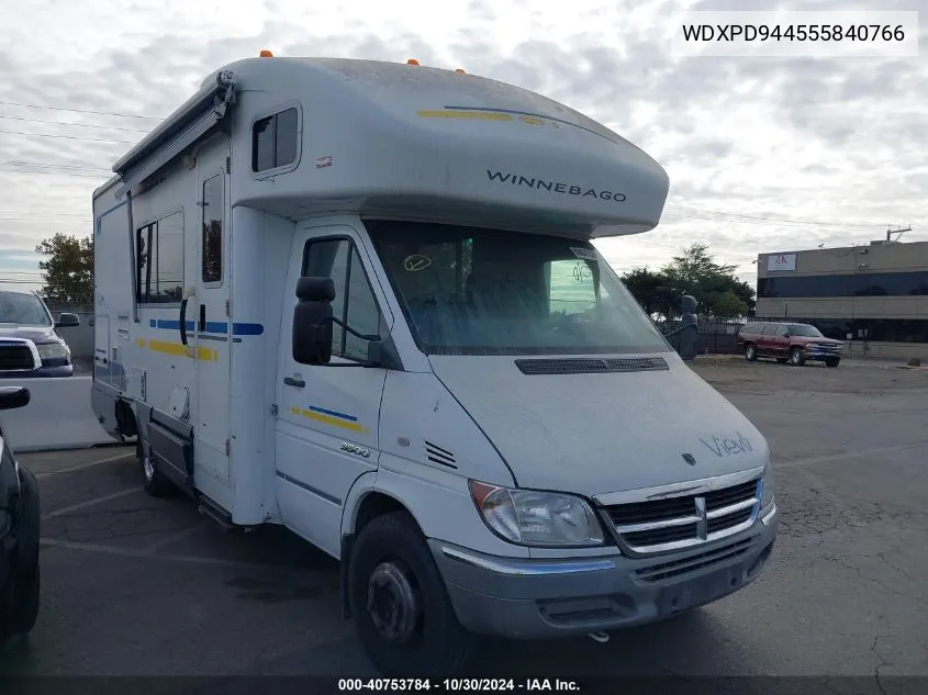 2005 Dodge Sprinter 3500 VIN: WDXPD944555840766 Lot: 40753784