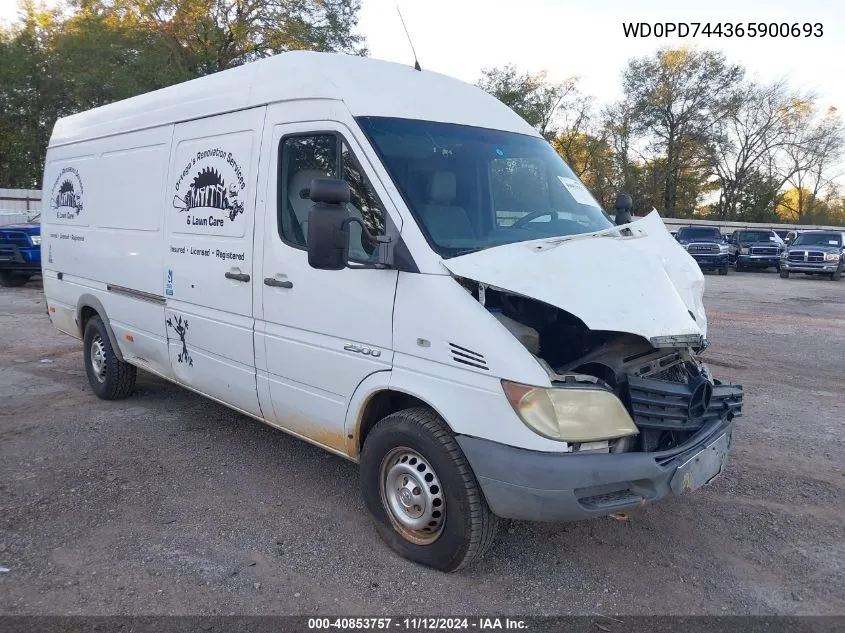 2006 Dodge Sprinter Van 2500 Shc VIN: WD0PD744365900693 Lot: 40853757