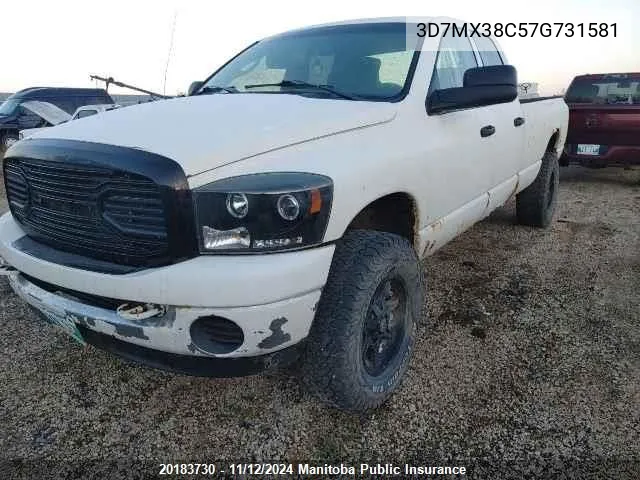 2007 Dodge Ram 3500 Laramie Quad Cab VIN: 3D7MX38C57G731581 Lot: 20183730