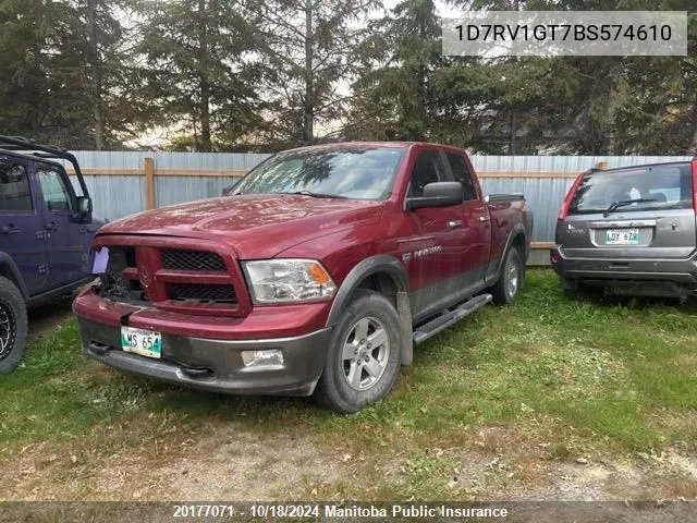 1D7RV1GT7BS574610 2011 Dodge Ram 1500 Slt Quad Cab