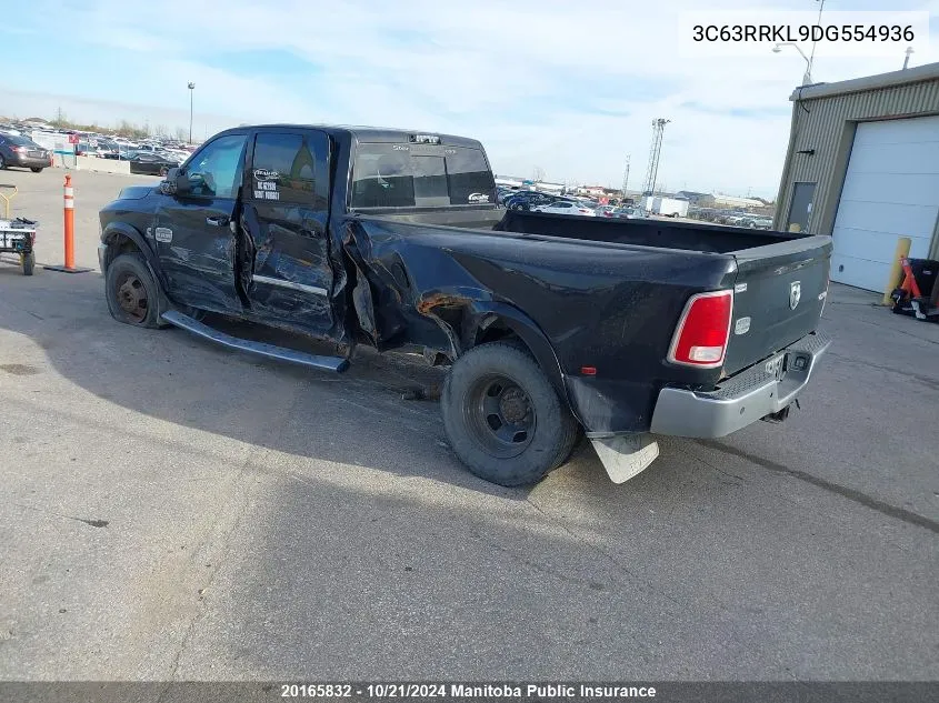 2013 Dodge Ram 3500 Laramie Longhorn Crew VIN: 3C63RRKL9DG554936 Lot: 20165832