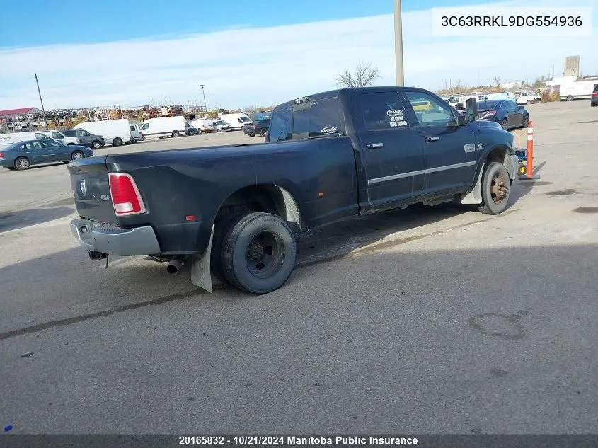 2013 Dodge Ram 3500 Laramie Longhorn Crew VIN: 3C63RRKL9DG554936 Lot: 20165832