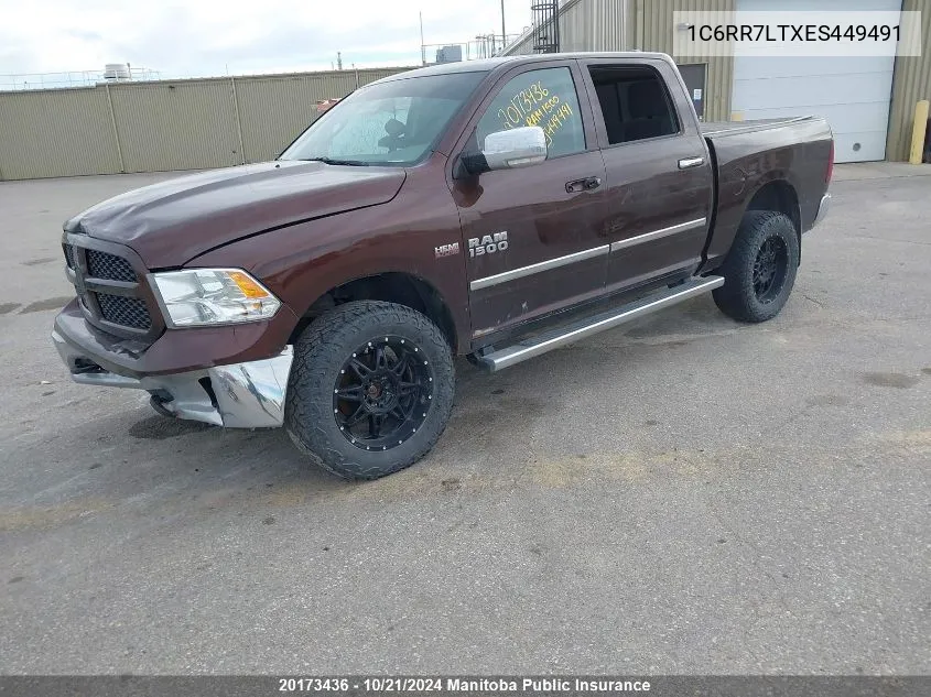 2014 Dodge Ram 1500 Big Horn Crew Cab VIN: 1C6RR7LTXES449491 Lot: 20173436