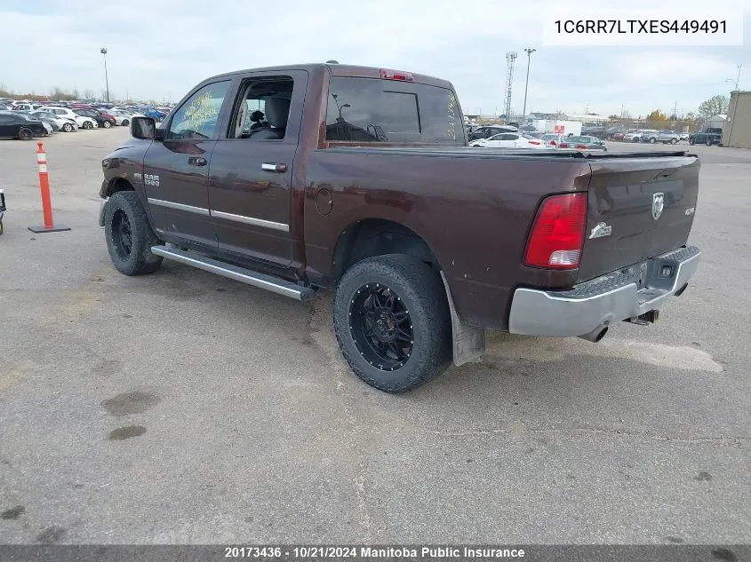 1C6RR7LTXES449491 2014 Dodge Ram 1500 Big Horn Crew Cab