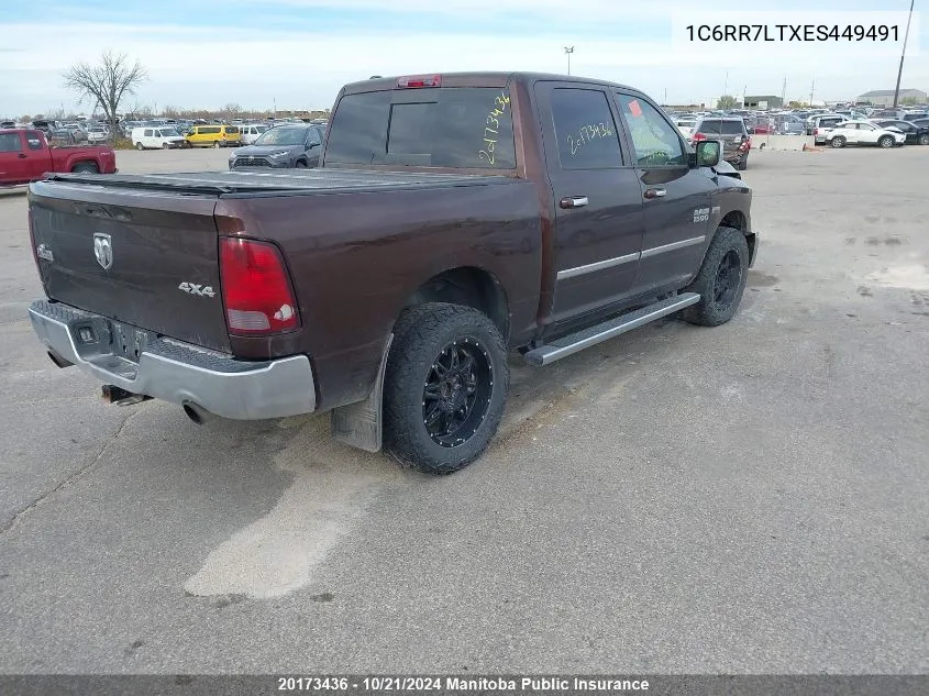 2014 Dodge Ram 1500 Big Horn Crew Cab VIN: 1C6RR7LTXES449491 Lot: 20173436