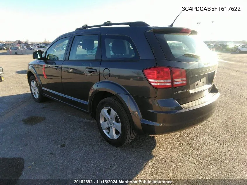 2015 Dodge Journey Cvp VIN: 3C4PDCAB5FT617622 Lot: 20182892