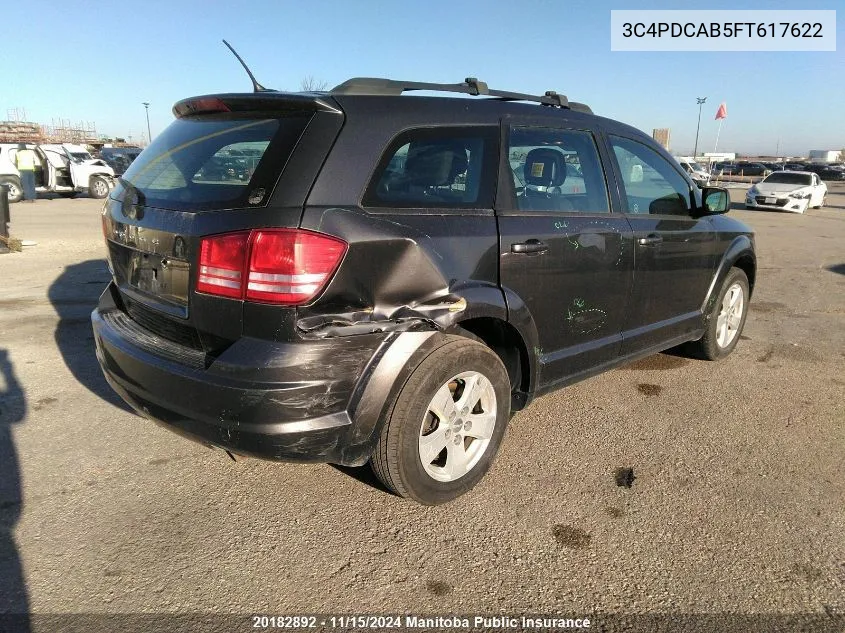 2015 Dodge Journey Cvp VIN: 3C4PDCAB5FT617622 Lot: 20182892