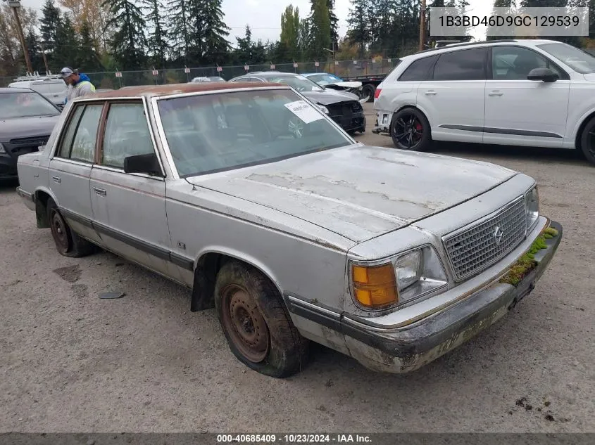 1986 Dodge Aries Le VIN: 1B3BD46D9GC129539 Lot: 40685409