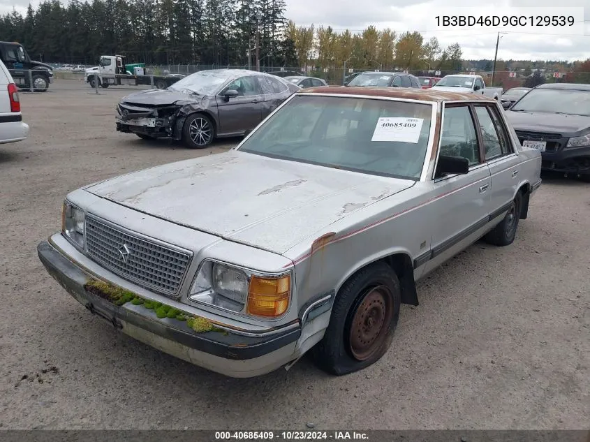 1986 Dodge Aries Le VIN: 1B3BD46D9GC129539 Lot: 40685409