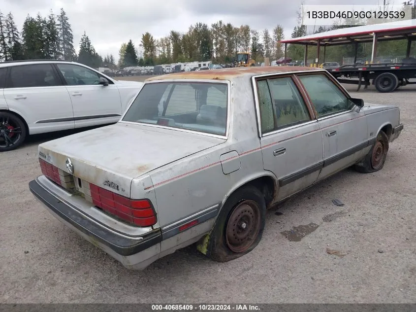 1986 Dodge Aries Le VIN: 1B3BD46D9GC129539 Lot: 40685409