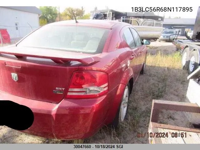 1B3LC56R68N117895 2008 Dodge Avenger Sxt