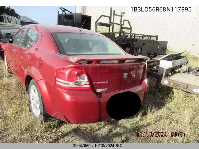 1B3LC56R68N117895 2008 Dodge Avenger Sxt