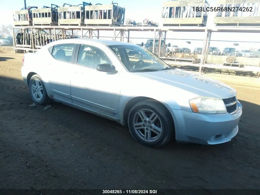 2008 Dodge Avenger Sxt VIN: 1B3LC56R68N274262 Lot: 30048265