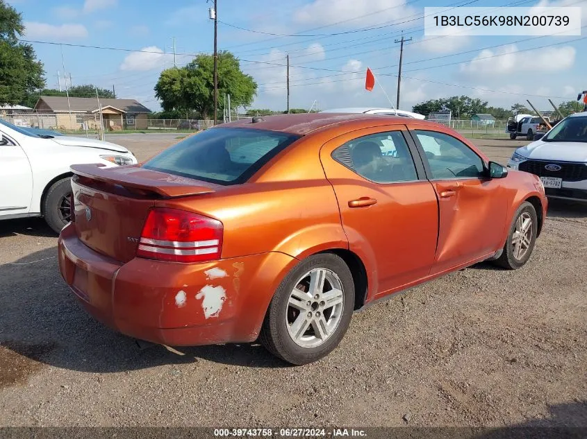 2008 Dodge Avenger Sxt VIN: 1B3LC56K98N200739 Lot: 39743758