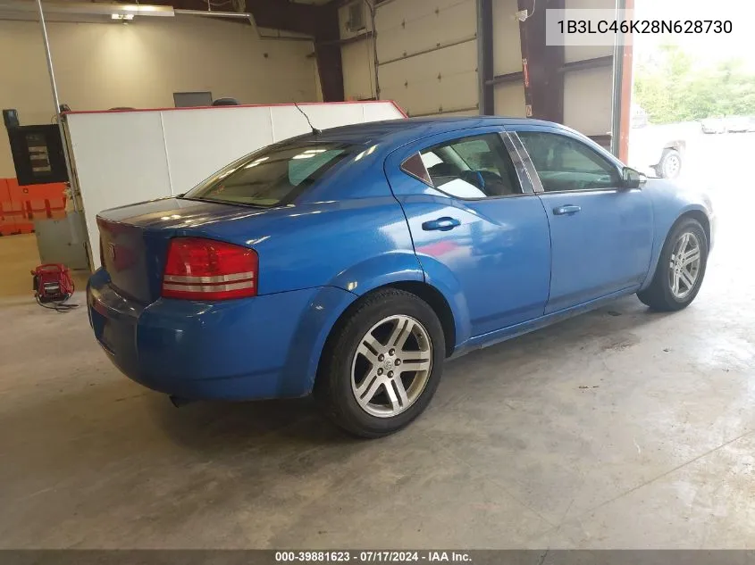 2008 Dodge Avenger Se VIN: 1B3LC46K28N628730 Lot: 39881623