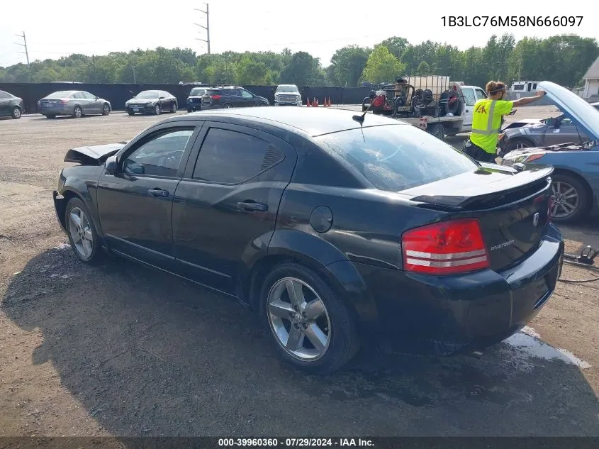 2008 Dodge Avenger R/T VIN: 1B3LC76M58N666097 Lot: 39960360