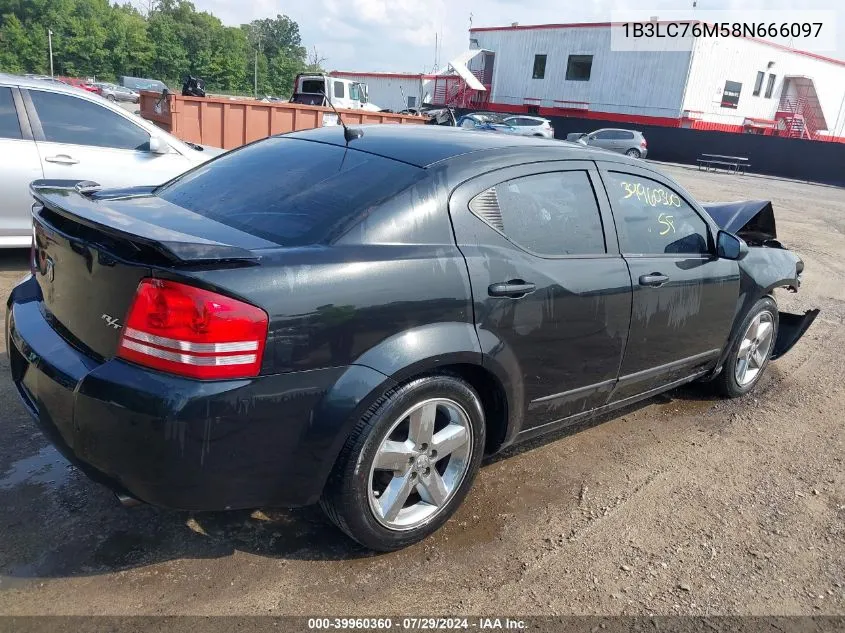 2008 Dodge Avenger R/T VIN: 1B3LC76M58N666097 Lot: 39960360