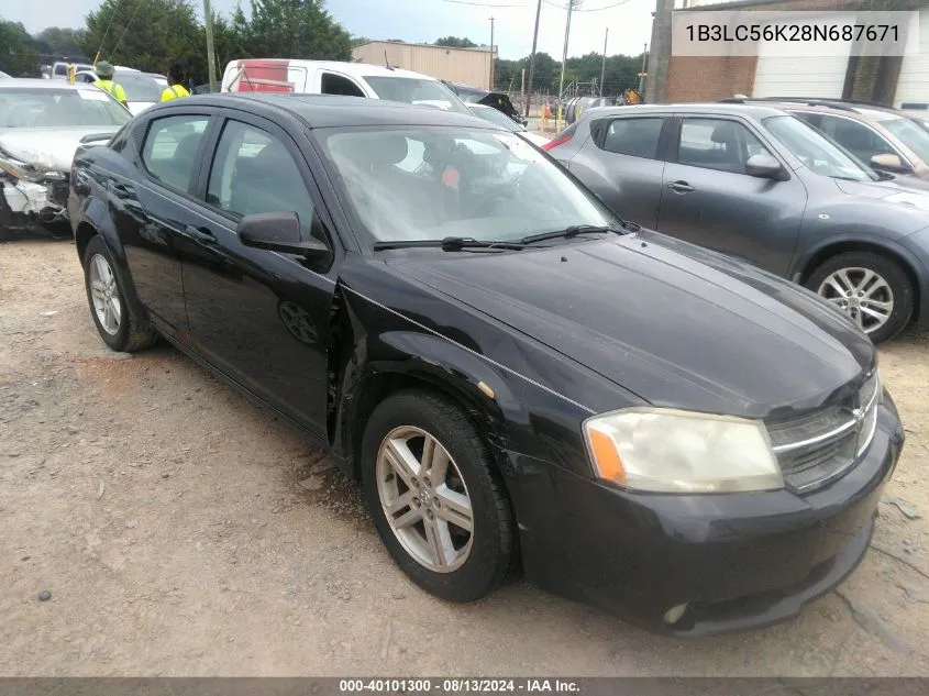 2008 Dodge Avenger Sxt VIN: 1B3LC56K28N687671 Lot: 40101300