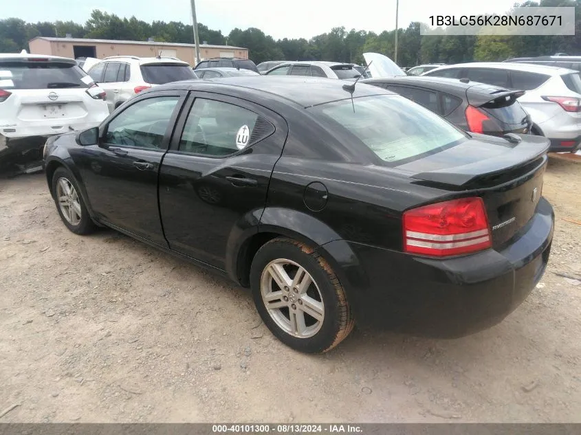 2008 Dodge Avenger Sxt VIN: 1B3LC56K28N687671 Lot: 40101300