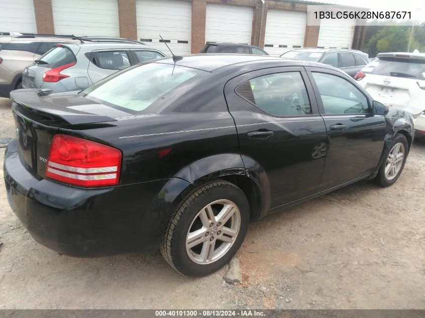 2008 Dodge Avenger Sxt VIN: 1B3LC56K28N687671 Lot: 40101300