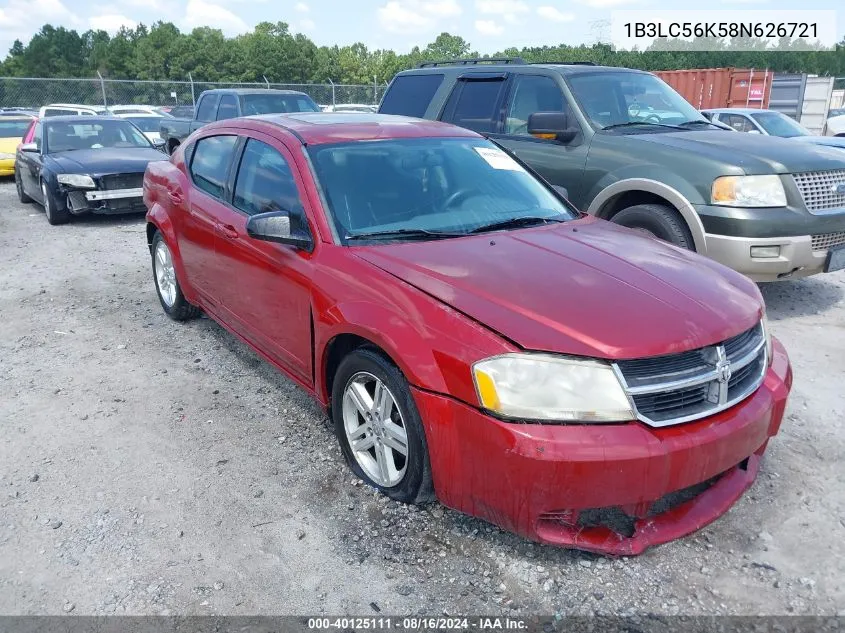 2008 Dodge Avenger Sxt VIN: 1B3LC56K58N626721 Lot: 40125111