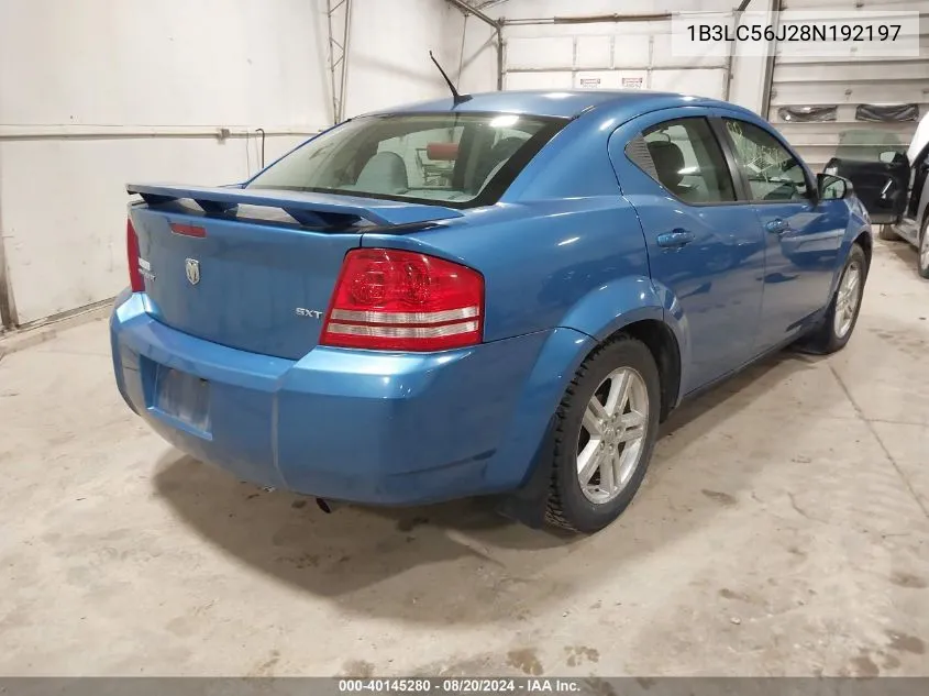 2008 Dodge Avenger Sxt VIN: 1B3LC56J28N192197 Lot: 40145280