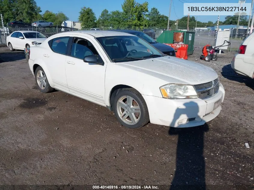 2008 Dodge Avenger Sxt VIN: 1B3LC56K38N227144 Lot: 40145916