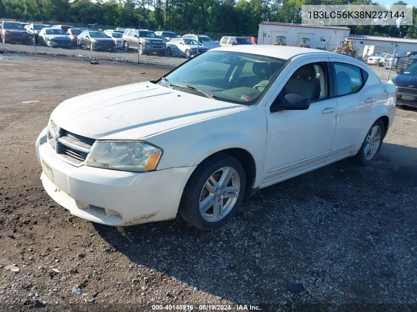 2008 Dodge Avenger Sxt VIN: 1B3LC56K38N227144 Lot: 40145916