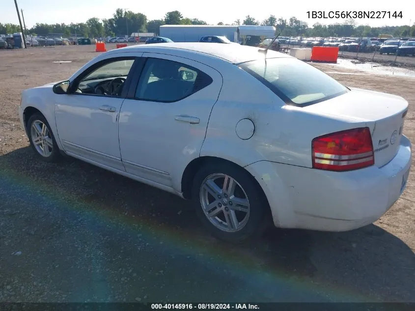 2008 Dodge Avenger Sxt VIN: 1B3LC56K38N227144 Lot: 40145916