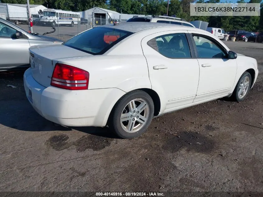 2008 Dodge Avenger Sxt VIN: 1B3LC56K38N227144 Lot: 40145916