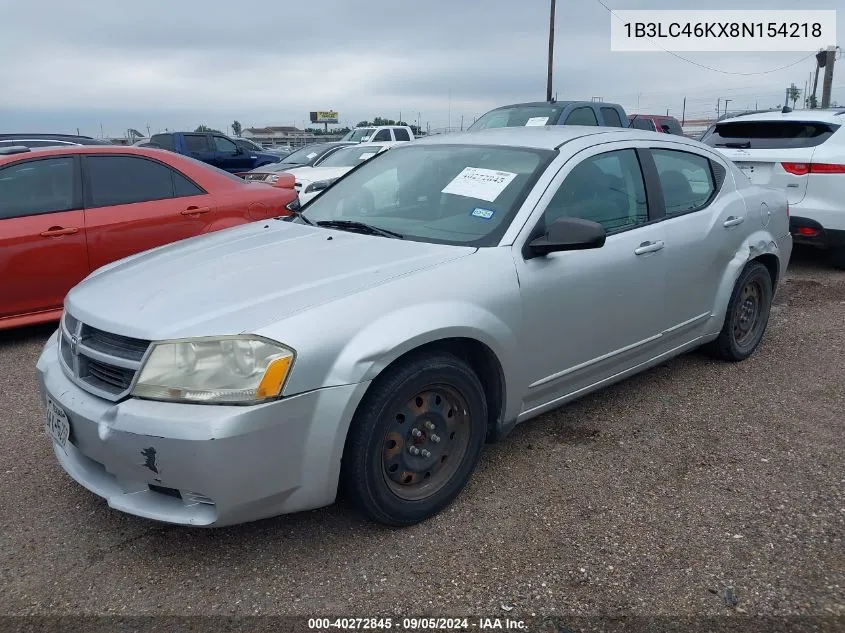 2008 Dodge Avenger Se VIN: 1B3LC46KX8N154218 Lot: 40859266