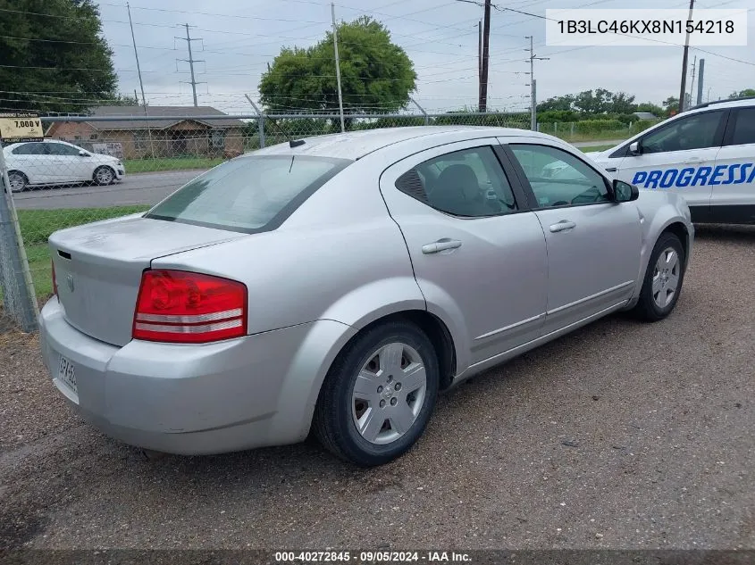 2008 Dodge Avenger Se VIN: 1B3LC46KX8N154218 Lot: 40859266