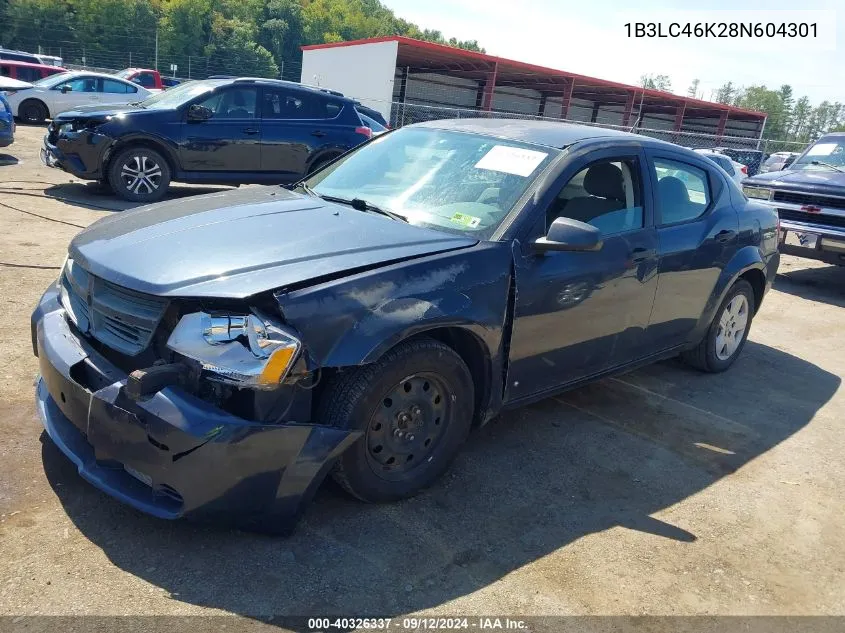 2008 Dodge Avenger Se VIN: 1B3LC46K28N604301 Lot: 40326337