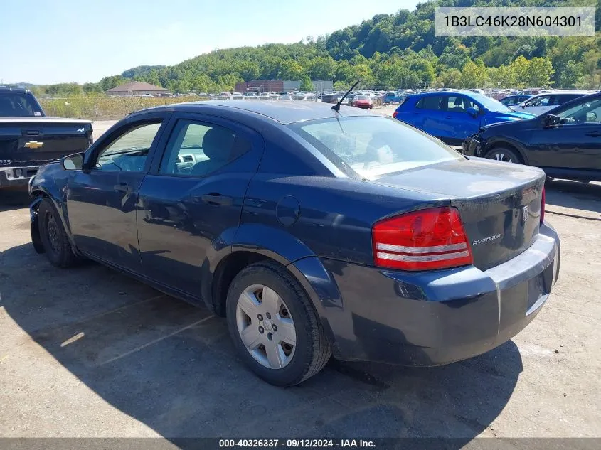 2008 Dodge Avenger Se VIN: 1B3LC46K28N604301 Lot: 40326337