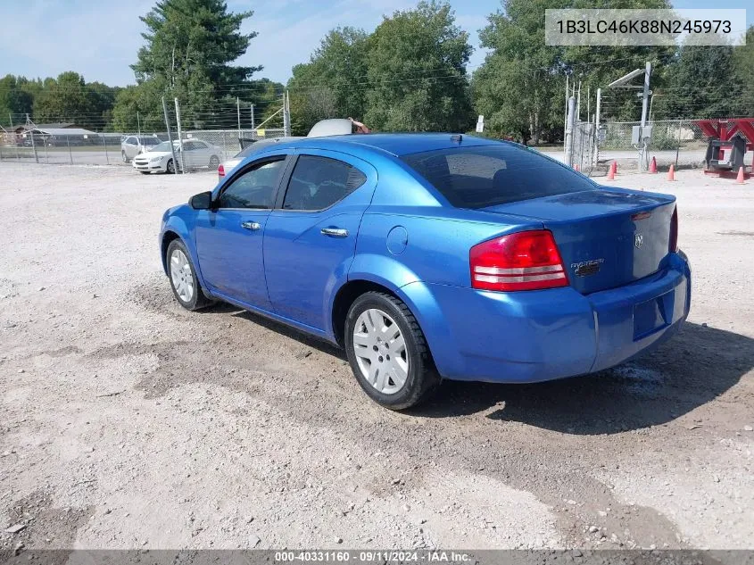 2008 Dodge Avenger Se VIN: 1B3LC46K88N245973 Lot: 40331160