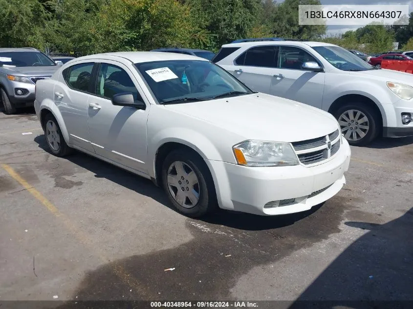 2008 Dodge Avenger Se VIN: 1B3LC46RX8N664307 Lot: 40348954