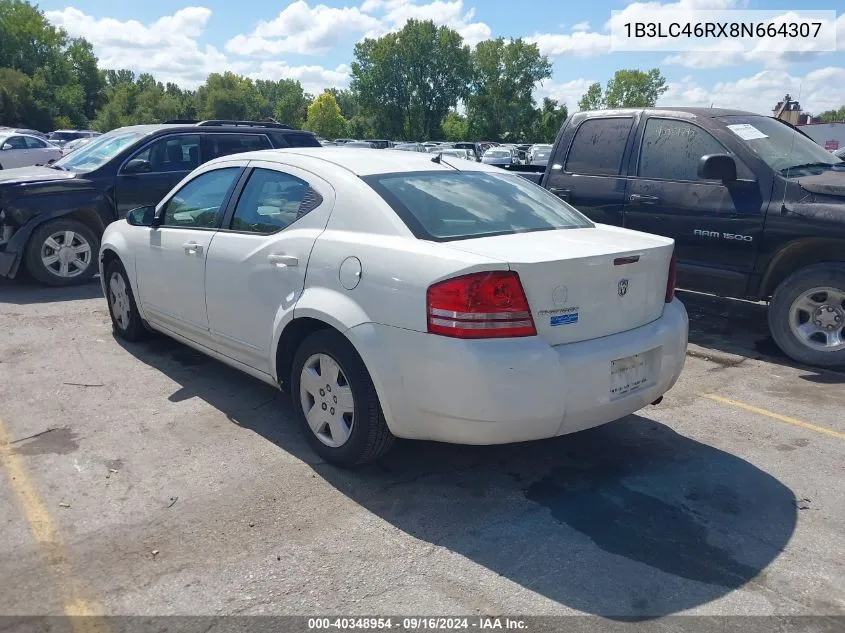 2008 Dodge Avenger Se VIN: 1B3LC46RX8N664307 Lot: 40348954