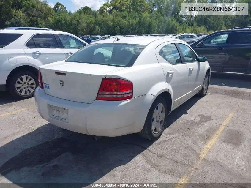 2008 Dodge Avenger Se VIN: 1B3LC46RX8N664307 Lot: 40348954