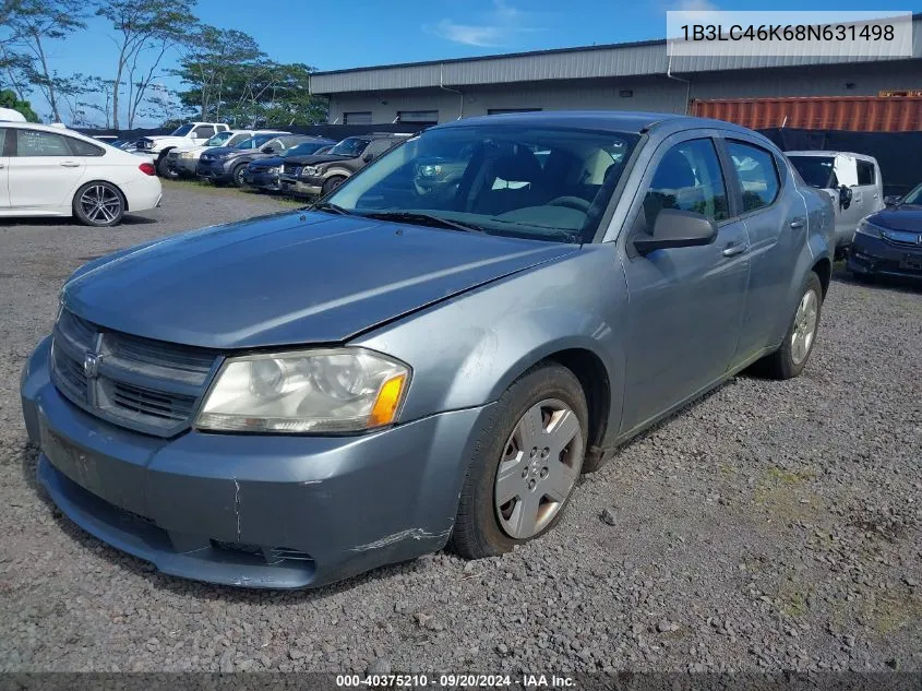 2008 Dodge Avenger Se VIN: 1B3LC46K68N631498 Lot: 40375210