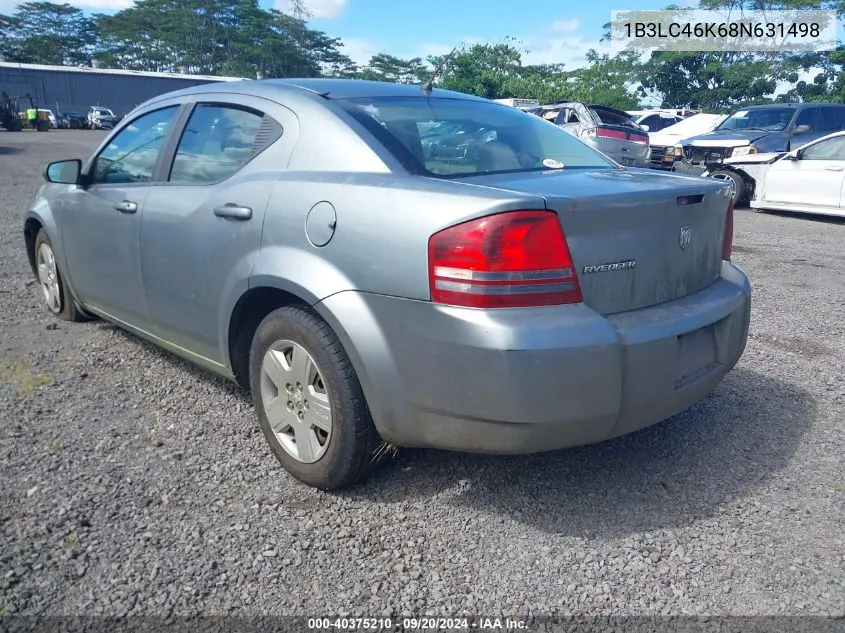 2008 Dodge Avenger Se VIN: 1B3LC46K68N631498 Lot: 40375210