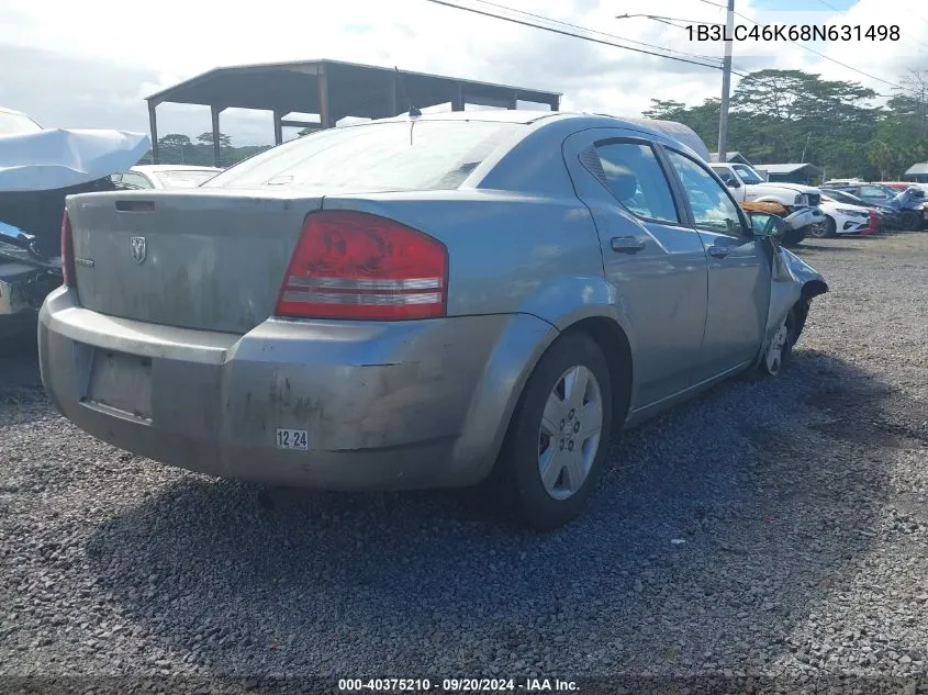 2008 Dodge Avenger Se VIN: 1B3LC46K68N631498 Lot: 40375210