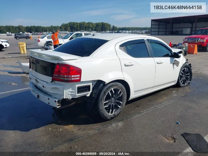 2008 Dodge Avenger Se VIN: 1B3LC46K48N664158 Lot: 40399559