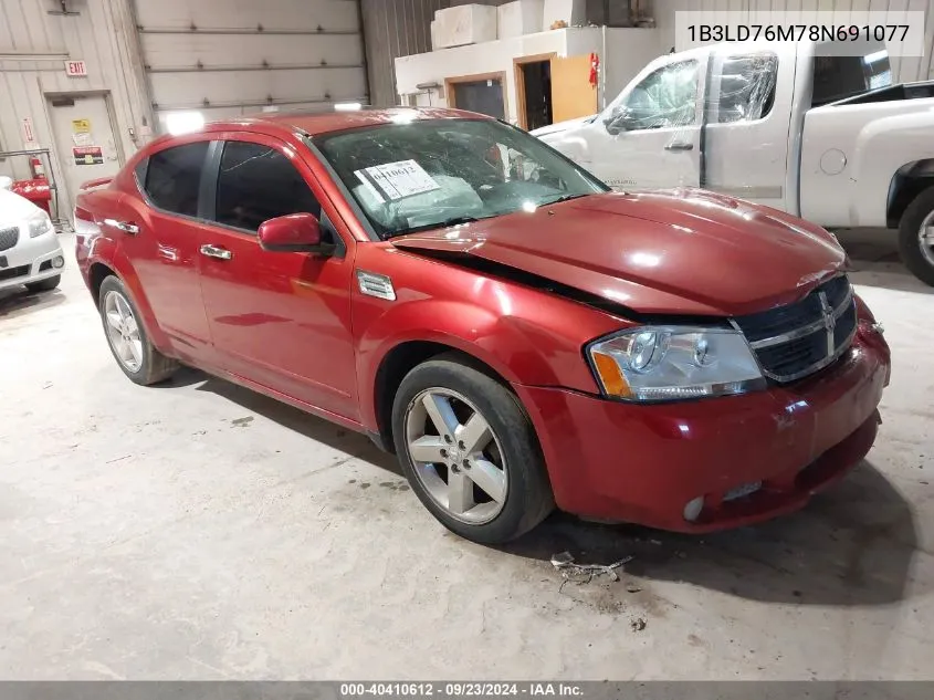 2008 Dodge Avenger R/T VIN: 1B3LD76M78N691077 Lot: 40410612