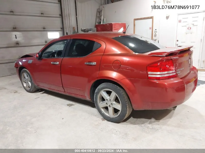 2008 Dodge Avenger R/T VIN: 1B3LD76M78N691077 Lot: 40410612