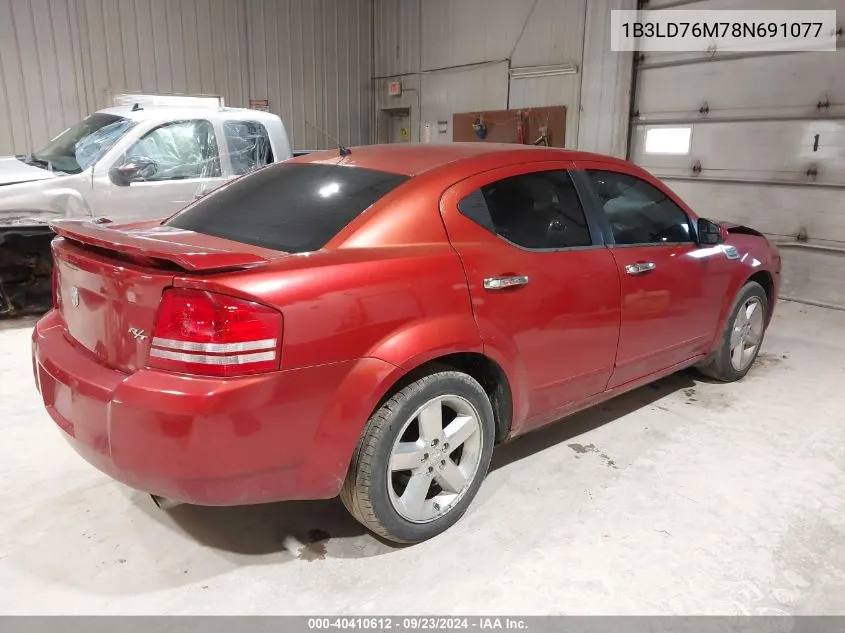 2008 Dodge Avenger R/T VIN: 1B3LD76M78N691077 Lot: 40410612