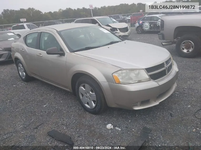 2008 Dodge Avenger Se VIN: 1B3LC46J28N199872 Lot: 40416810