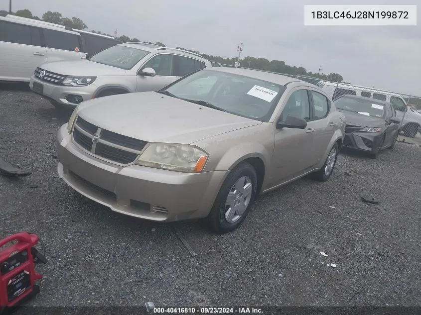 2008 Dodge Avenger Se VIN: 1B3LC46J28N199872 Lot: 40416810