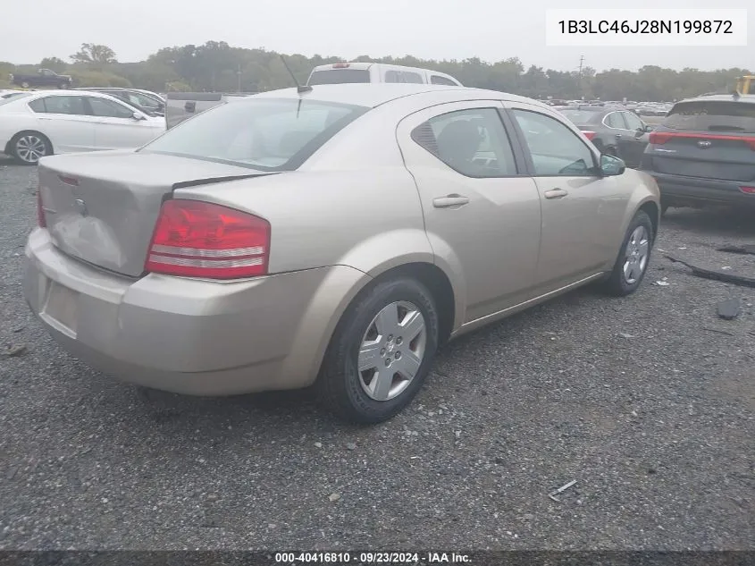 2008 Dodge Avenger Se VIN: 1B3LC46J28N199872 Lot: 40416810